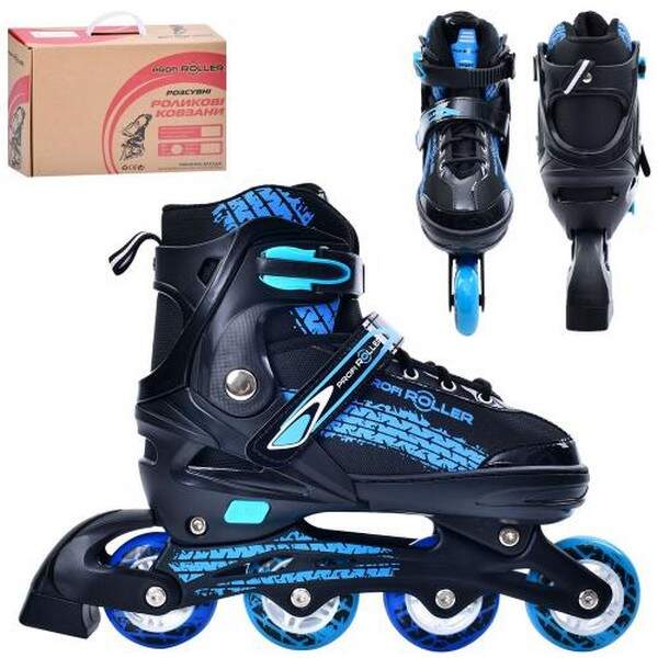 Ролики A 4150-L-BL (39-42) (1шт) розсув.,шнур.+бакля,ал.рама,колесаПУ70мм,устілка 24см, розсувні 2,5 (шт.)