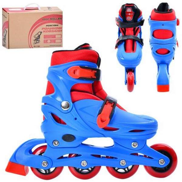 Ролики A 4151-M-BL (35-38) (1шт) розсув.,бакля,пласт.рама,колесаПУ70мм,1світло, устілка 21см, розсув (шт.)