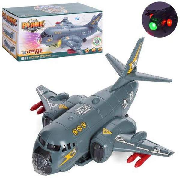 Літак 286-32 (48шт) 21см, муз,звук,свет, ездит,на бат-ці, в кор-ці, 21-10,5-7см (шт.)