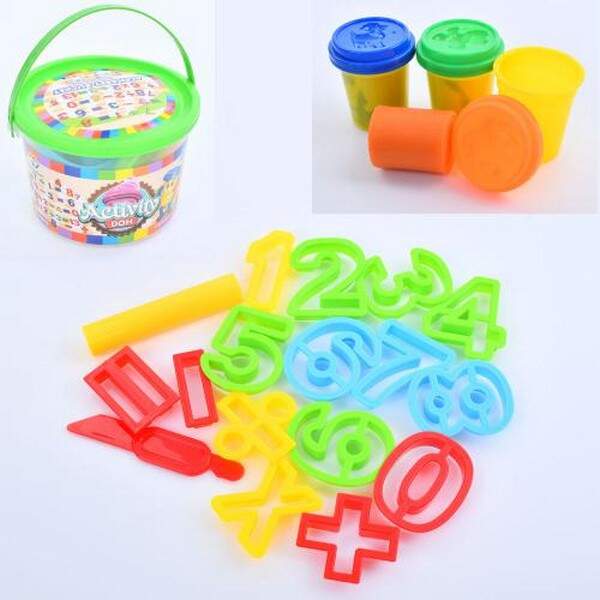 Тісто для ліплення MK 5310 (30шт) 3кольори(баночка з кришкою), аромат, формочки-цифри, інструменти, (шт.)