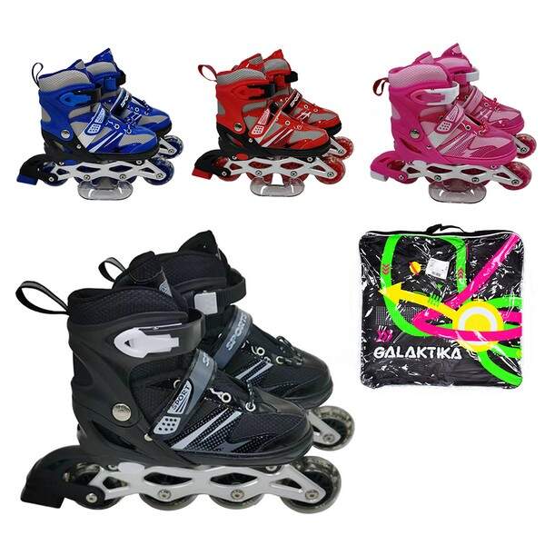 Ролики RS-0037 S (31-34) PU кол.світ,розсувні,напівм'як.носок,алюм.осн,ABEC-7 4кол.сумка /4/ (шт.)