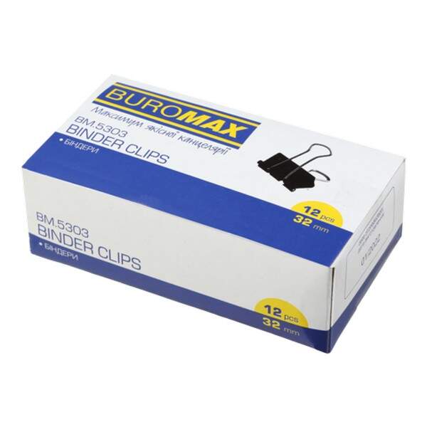 Бiндер 32мм, 12шт. BM.5303 (шт.)