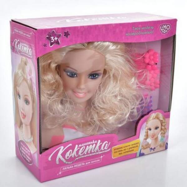 Лялька 2312-3 (18шт) голова для зачісок, 20см, шпильки, гребінець, бігуді, в кор-ці, 27,5-25,5-12см (шт.)