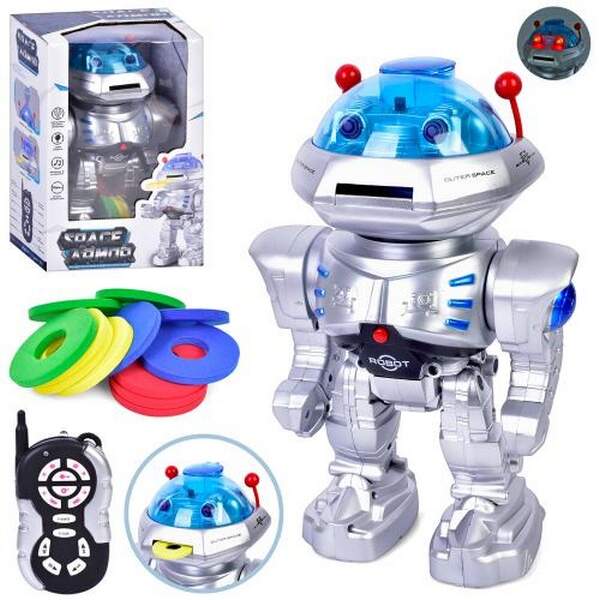 Робот 27107 (18шт) радіокер., ходить, їздить, стріляє дисками, танцює, світло, муз.(англ.), бат. (шт.)
