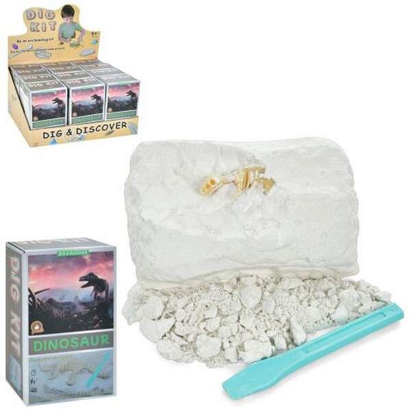 Розкопки WL500 (192шт) динозавр (скелет) у гипсі, інструмент, мікс видів, 12шт в дисплеї, 24,5-16-14 (шт.)