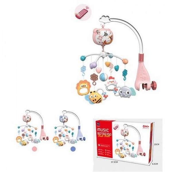 Карусель на кроватку RT668-15 (12шт) д/к(ІЧ), підвіски (брязкальце, прорізувач), музика, звук(англ), (шт.)