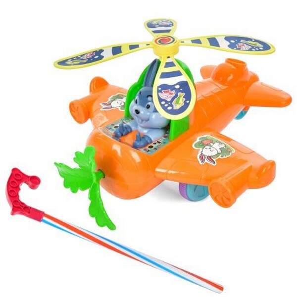 Каталка 391 (60шт) на палиці 40см, літак 22-19-12см, рухливі деталі, звук, у пакеті, 28-28-12см (шт.)