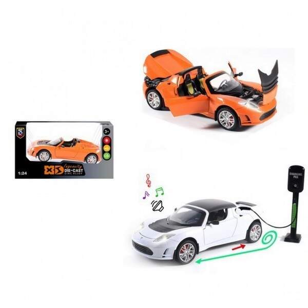 Машина 88K24N-B (12шт) метал, інерц, 1:24, 20см,звук, світло, відчиняются двері/капот/багажник, запр (шт.)