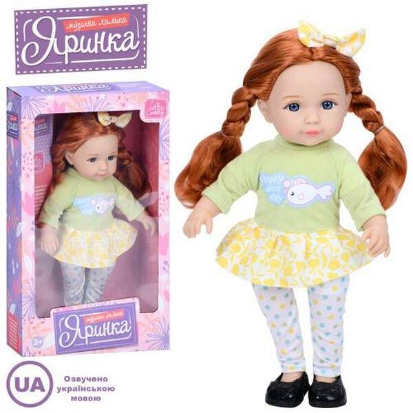 Лялька M 5893 I UA (24шт) Яринка, м'яконабивна, 35см, музика(пісні), укр, на бат(табл), в кор-ці, 23 (шт.)
