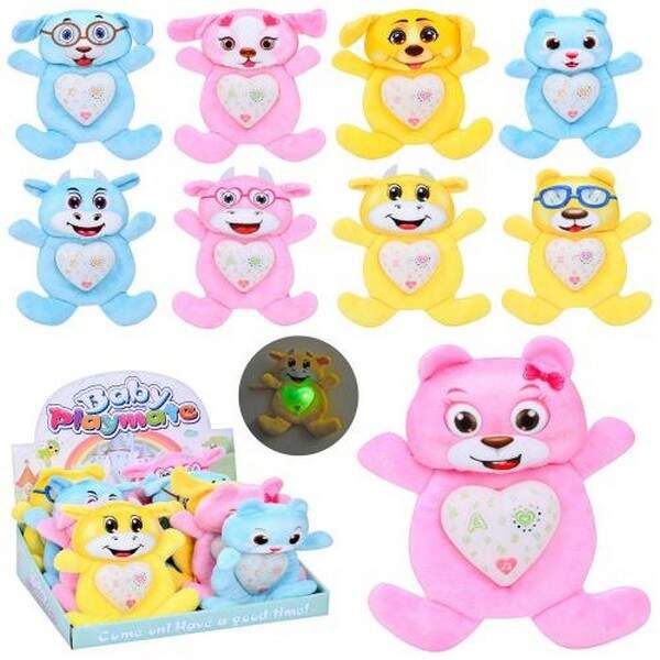 Гра 5993-1 (54шт) тварина, 20см, музика, світло, плюш, на бат-ці, 9шт(9видів) в дисплеї, 37-10-26см (шт.)