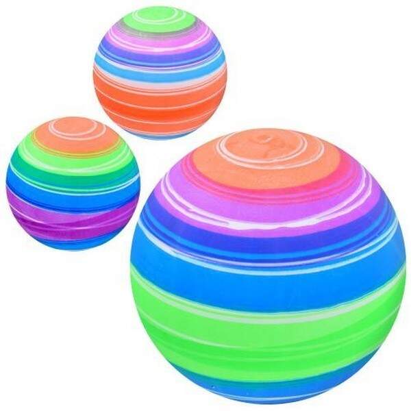 М'яч дитячий MS 3721 (240шт) 9 дюймів, веселка, ПВХ, 57-62г, 3кольори, упаковка 10шт в пакеті (шт.)