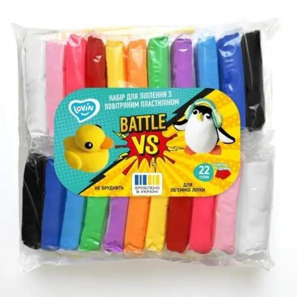 Батл 11vs11 кольорів ТМ Lovin Набір для ліплення з повітряним пластиліном 70188-01 (шт.)