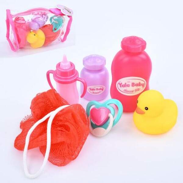 Аксесуари для ляльки YL205J (72шт)соска, пляшка, флакони, мочалка, каченя, у пакеті, 14-9-6см (шт.)