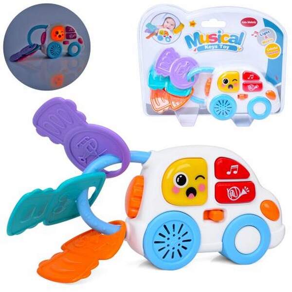 Брязкальце 6613 (48шт) брелок, машинка+ключі, 15см, музика, світло, на бат-ці, у слюді, 23-18-5см (шт.)