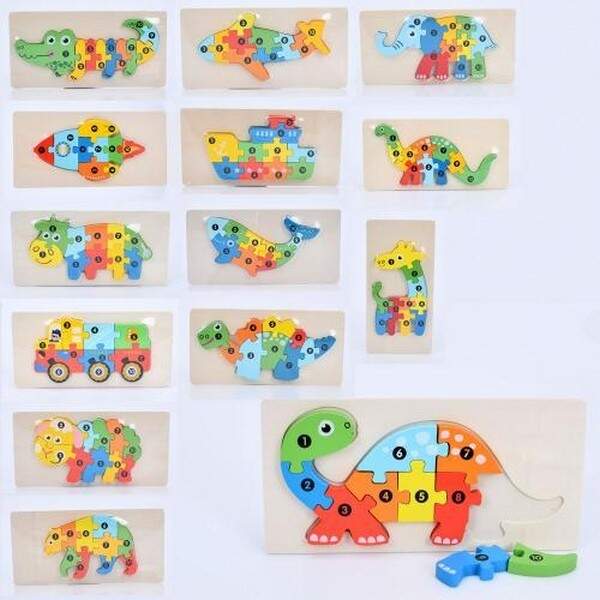 Дерев'яна іграшка Пазли MD 0814 (50шт) мікс видів, у пакеті, 21,5-10,5-1см (шт.)