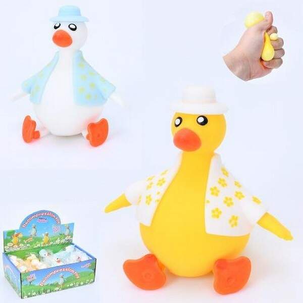 Іграшка MS 4030 (144шт) антистрес, каченя, 10см, борошно, антистрес, 2 кольори, в пакеті, 12шт в дис (шт.)