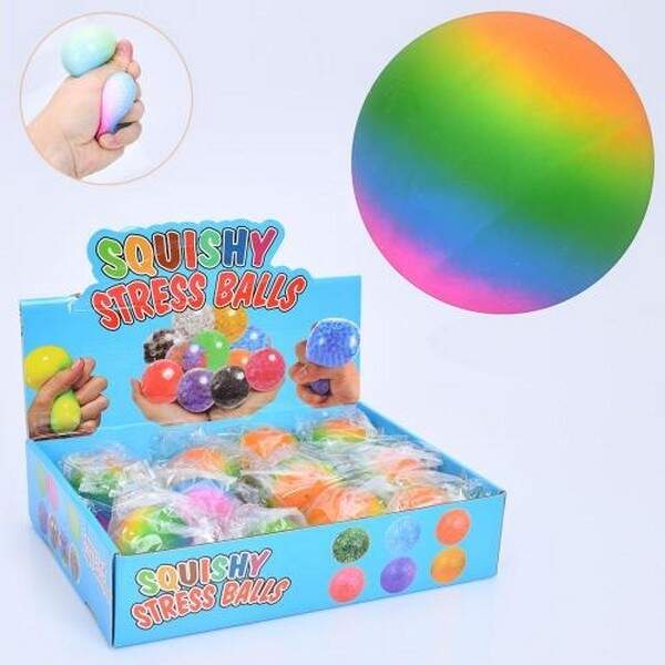 Іграшка MS 4140 (288шт) антистрес, м'яч, 5,5см, борошно, пакет, мікс кольорів, 12шт у дисплеї, 26-20 (шт.)