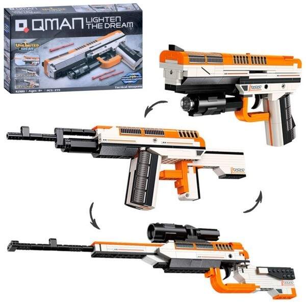 Конструктор Qman 42109 (32шт) 3в1(пістолет, автомат, рушниця), 273дет, в кор-ці, 31,5-19-5см (шт.)