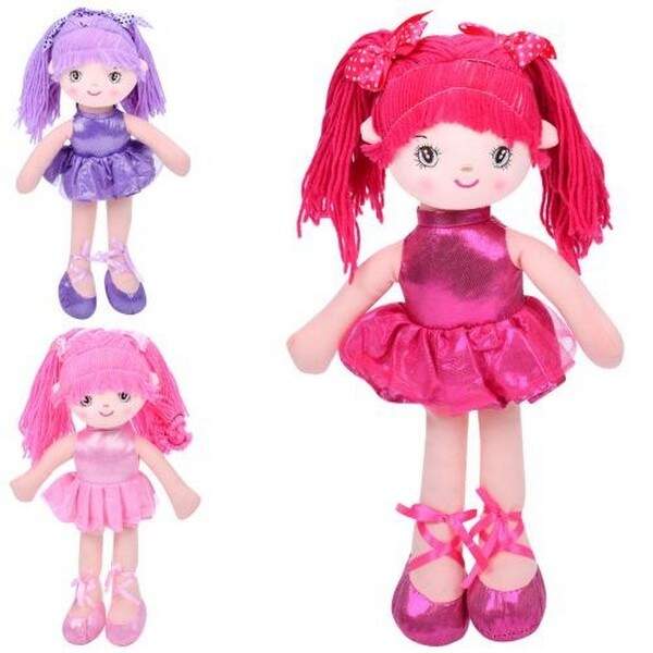 Лялька C2612-1 (54шт) 38см, м'яконабивна, балерина, петелька, 3 кольори, у пакеті, 14-38-8см (шт.)