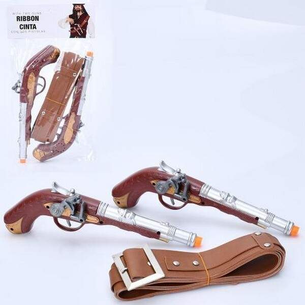 Пістолет 17282 (36шт) 26см, 2 шт, набір пірата, ремень, в пакеті, 34-18,5-5см (шт.)