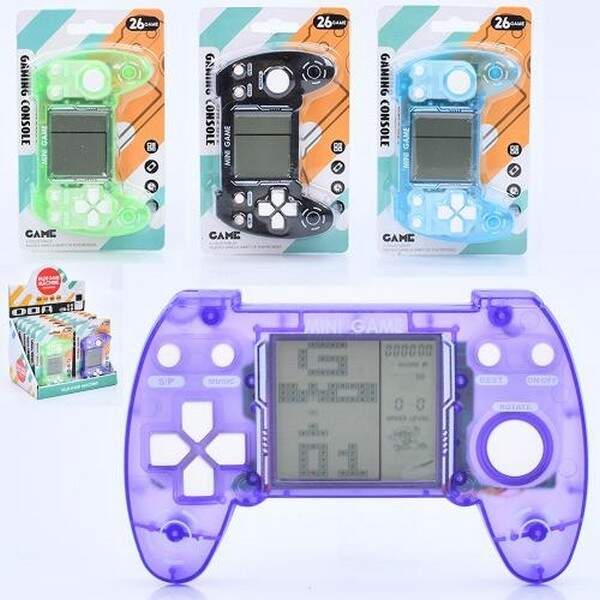 Тетрiс LZ8904-1 (72шт) 12,5-8-2см, на листі, 26в1, ч/б екран, звук, музика, на бат-ці, 12шт (4кольор (шт.)