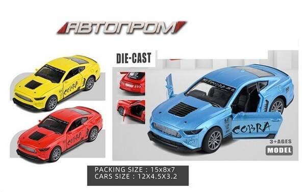 Машина АВТОПРОМ арт. AP74177 (96шт/2) 1:32,3 кольори, відкр.двері,короб.15 * 8 * 7см (шт.)