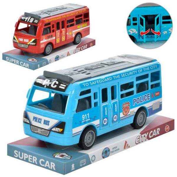 Автобус XY331-09P (120шт) іінерц, 18 см, двері що відкриваються, 2 види, в слюді, 21-9,5-8см (шт.)