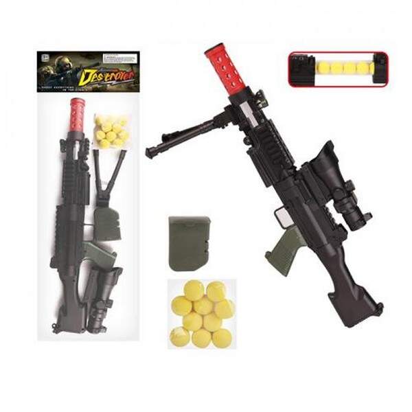 Автомат 8159 (48шт) 48см, м'які кулі 10шт, прицел, у пакеті, 17,5-58-5см (шт.)