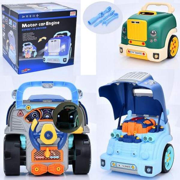 Автотренажер D001-3-4 (4шт) 32см, 59дет, інструмент, 2 кольори, звук, світло, на бат-ці, в кор-ці 34 (шт.)