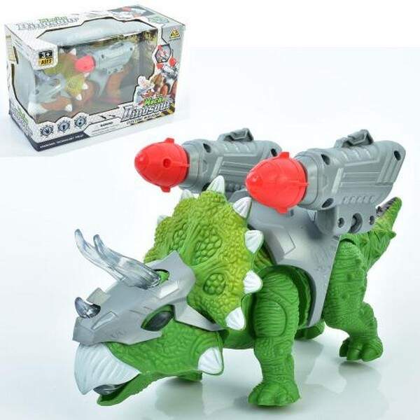 Динозавр 1881 (36шт) 25,5см, ходить, стріляє пулями(2шт), звук, світло, рухлива голова, 2 кольори, н (шт.)