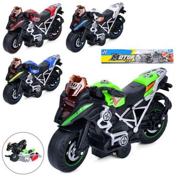 Конструктор 8080C-5-6-7-8 (96шт) мотоцикл 22см, інерція, викрутка, 4 кольори, у пакеті, 26-20-8см (шт.)