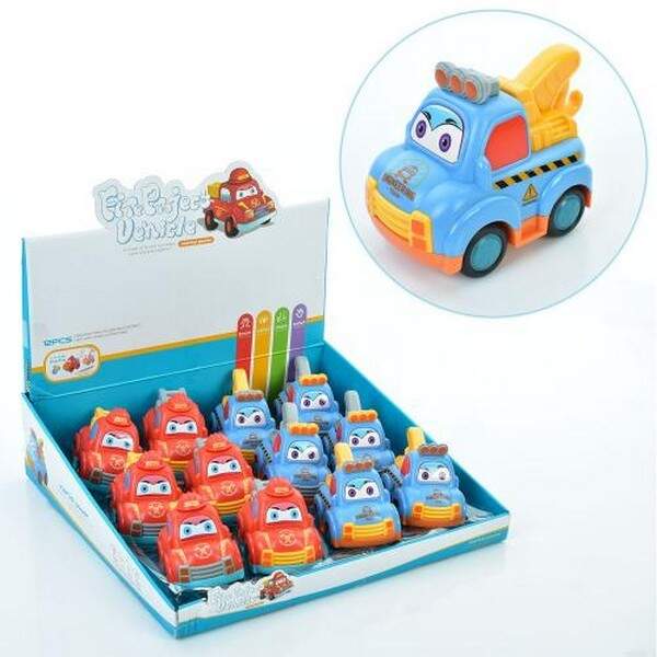 Машина 899-36D (96шт) інерц, 10см, гумові колеса, 12шт(2види) в дисплеї, 31-8-29см (шт.)