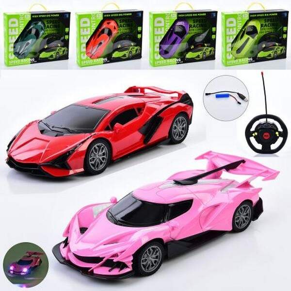 Машина D805-3-4A (24шт) р/к, акум, 24см, 1:18, USBзарядне, 2 види по 3 кольори, світло, в кор-ці, 33 (шт.)