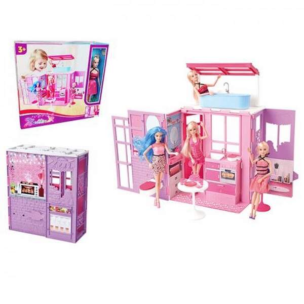Будиночок 68339 (12шт) 70-20-в52см, кухня, ванна, меблі, лялька 28см, аксесуари, в кор-ці, 40,5-37,5 (шт.)