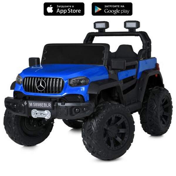 Джип M 5898EBLR-4 (1шт) 2,4G р/к, 1*12V12AH, 4*25W, MP3, USB, TF, BLUETOOTH, EVA, шкіра, музика, сві (шт.)