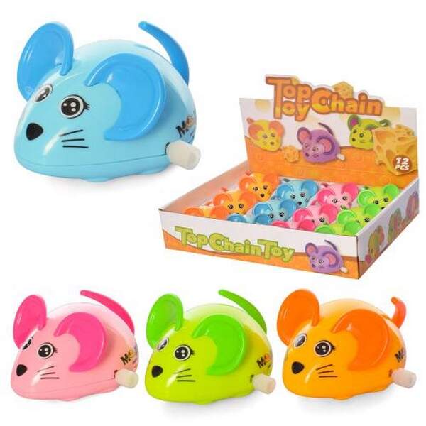 Іграшка 6501 (288шт) мишка, заводна, їздить, 12шт (4 кольори) в дисплеї, 28,5-6-22см (шт.)