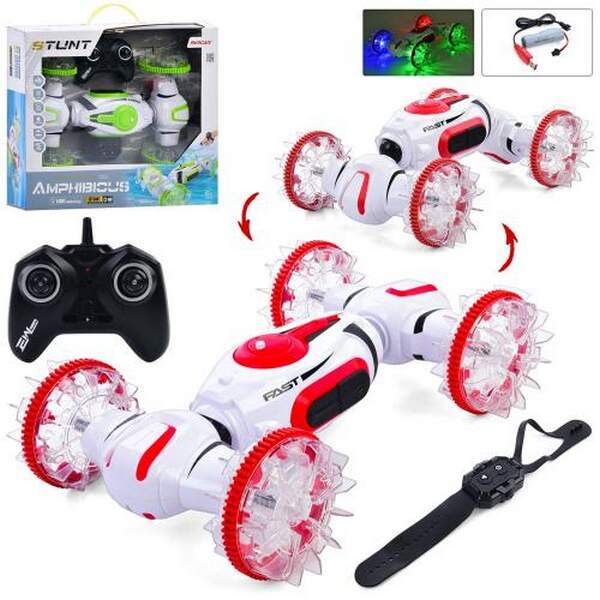 Машинка 666-808SDA (6шт) р/к, акум, 35см, трюкова, 2 пульти (1шт-браслет на руку), світло, 4х4, USBз (шт.)