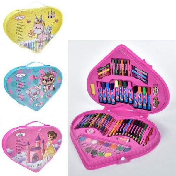 Набір для творчості MK 5120 (24шт) акварельні фарби,фломастери,олівці, воскова крейда, папір, 90пред (шт.)