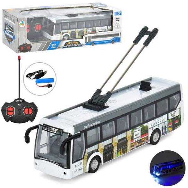 Автобус JC-043A (18шт) 21см, р/к, акум, USB зарядне, світло, в кор-ці, 31,5-7,5-9,5см (шт.)