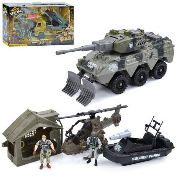 Набір з фігурками G3109-58-59 (12шт) військовий, транспорт, від 20см до 35см, солдати 9см, зброя, 2 (шт.)