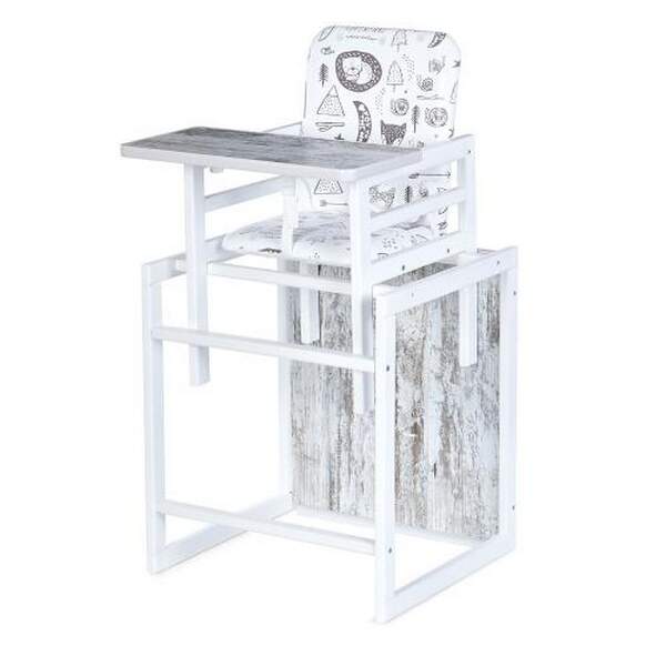 Стільчик ADVENTURE 01 (1шт) для годування,трансформер,2-х точ.ремни, білий (шт.)