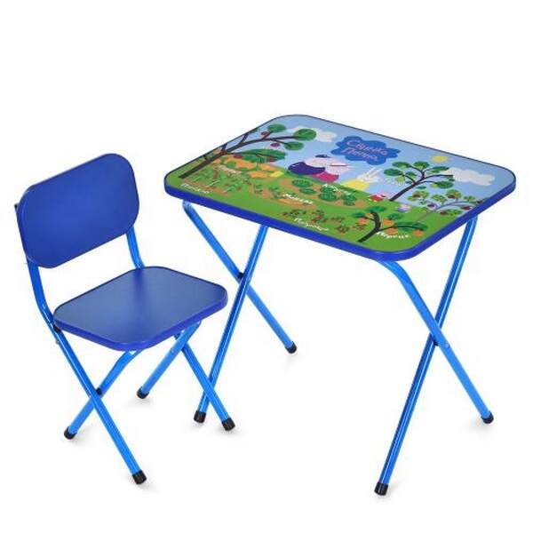 Столик M 5963-4 (1шт) 59,5-44см, 1 стільчик, складний, в кор-ці, 65-55,5-7см, PP, овочі-фрукти, сині (шт.)