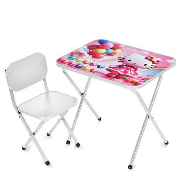 Столик M 5969-1 (1шт) 59,5-44см, 1 стільчик, складний, в кор-ці, 65-55,5-7см, HK, цифри, білий (шт.)