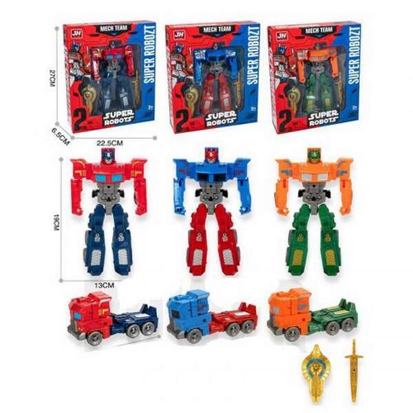 Трансформер A688-84 (72шт) робот 19см+машина 15см, 3 кольори, в кор-ці, 22,5-27-6,5см (шт.)