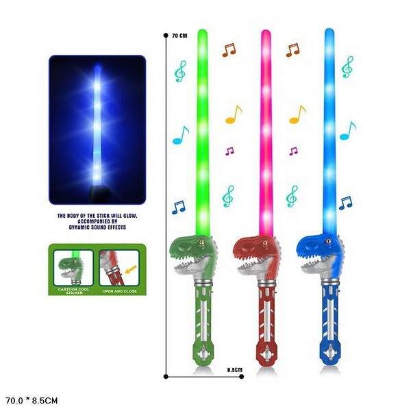 Меч  MH170-4 (192шт/2) батар. святло,3кольори, пакет 70*8,5см (шт.)