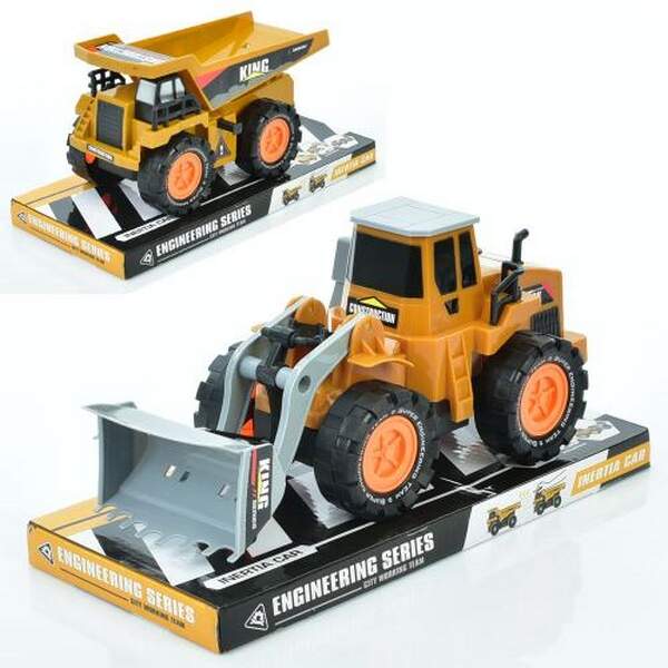 Будтехнiка 6620-21 (54шт) інерц, рухливі деталі, 2 види (бульдозер 25см, самоскид 21см), у слюді, 28 (шт.)