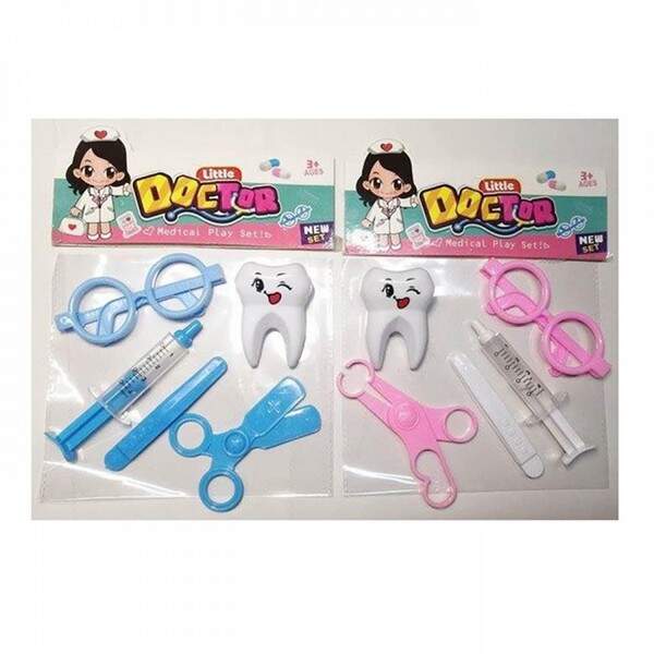 Набiр лiкаря 7333-12 (240шт) стоматолог, зуб, окуляри, шприц, 5предм, 2 кольори, у пакеті, 18,5-1-4с (шт.)