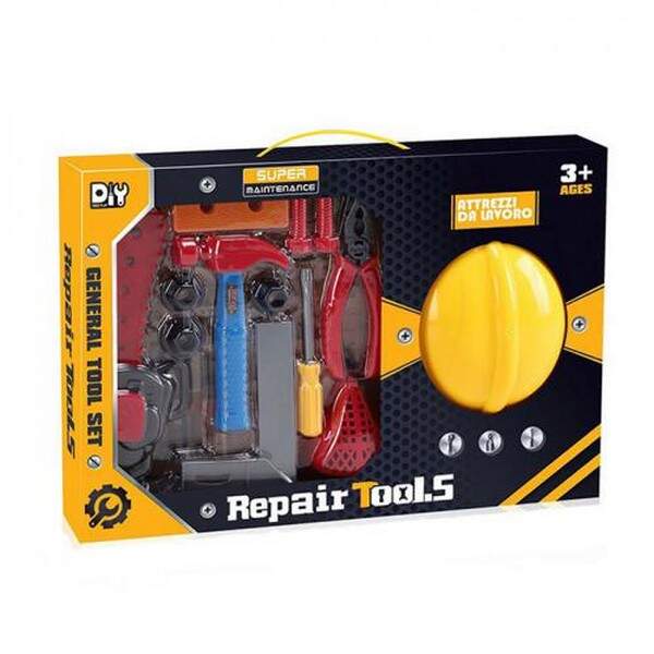 Набір iнструментів H-783 (36шт) каска 22см, молоток, плоскогубці, викрутка, болти, в кор-ці, 42,5-29 (шт.)