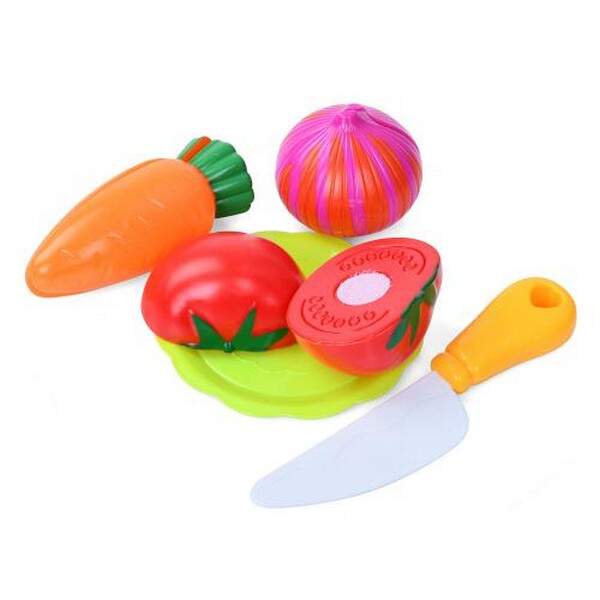 Продукти 602-2 (196шт) на липучці, овочі, ніж, тарілка, у пакеті, 16-18-5см (шт.)