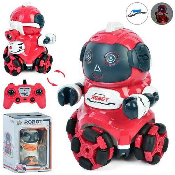 Робот 9127 (9шт) р/к,2,4G, 21см, акум, музика, світло, їздить, пара, USBзарядне, 2 кольори, в кор-ці (шт.)